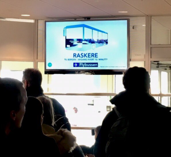 kminsaas's tweet photo. Ironisk å bli møtt av dette på Flesland i dag, da jeg så vidt rakk flyet mitt.. Hvordan? #Flybussen var 30 min forsinket. https://t.co/0p8IPru2oZ