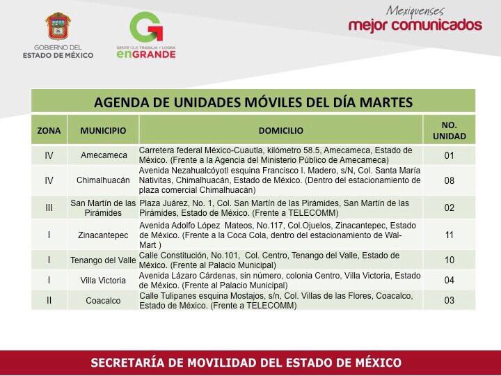 SEMOV_Edomex's tweet photo. Te informamos que nuestra Unidad Móvil Tepotzotlán no está disponible debido a fallas mecánicas, consulta agenda diaria. #SemovAtiende https://t.co/wRBIrJwBtj