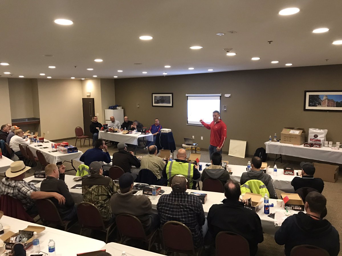 Preston Vincent from <a href="/DairyRobot/">Lely North America</a> presenting before a group of dairymen in Plymouth, IN. #BigBox