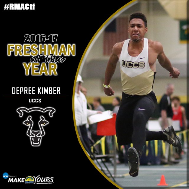 RMAC_SPORTS's tweet photo. Congratulations to @GoMountainLions' DePree Kimber! He is the #RMACtf Men's Freshman of the Year! #EverythingElevated https://t.co/2fjS0Mlz2d