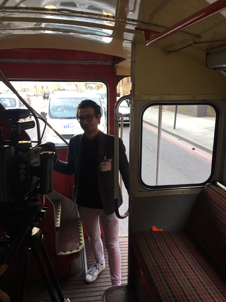 InnovateKings's tweet photo. The @KCLRadio show @LAB360_ #LAB360 on a bus! Brilliant hosts &amp; producers Ross and Olu! #VentureBus #kcl https://t.co/kwBb8P3Zw1