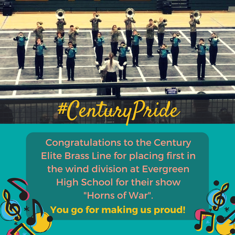 Century_Updates's tweet photo. Thanks to the Century Elite Brass Line for making us have #CenturyPride! Doing that they do best and #takingfirst. https://t.co/9i0Mh9LQzE