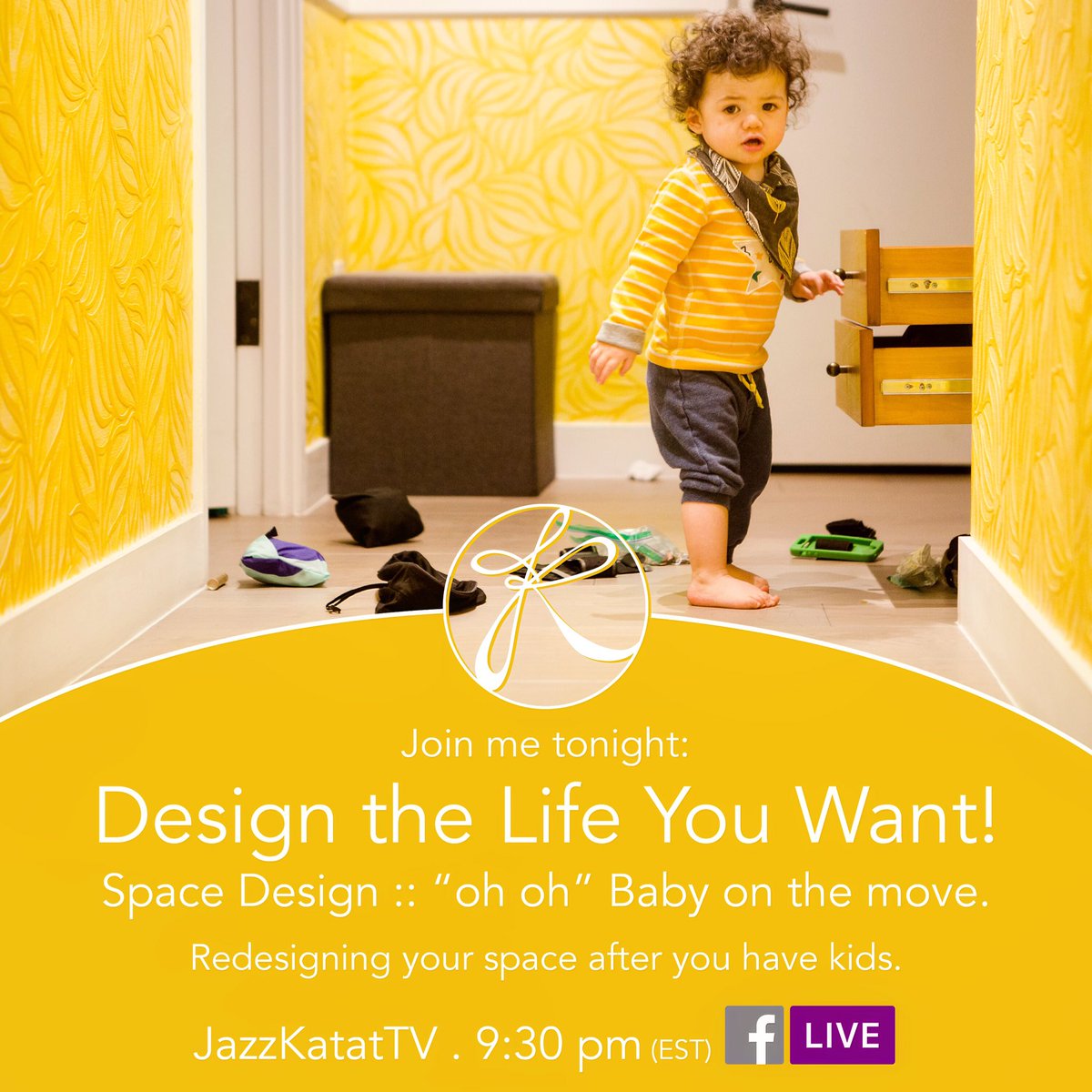 Tonight I'll be on FB Live talking about rethinking your space w kids! bit.ly/2md45BJ