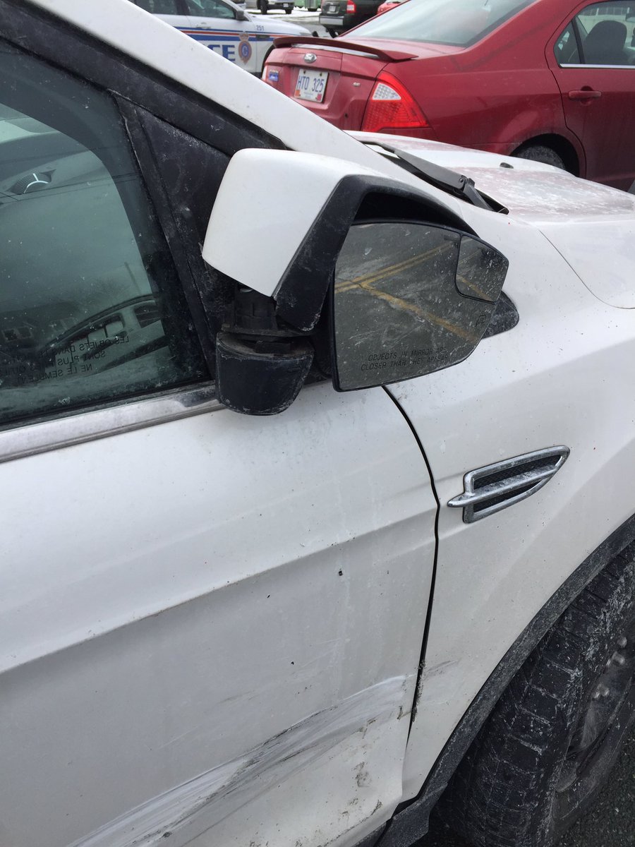 eason_dave's tweet photo. Someone sideswiped our vehicle in a big open parking lot with 1 vehicle in it last night... They shouldn't have their licence. @VOCMNEWS https://t.co/MdVID7cs4v
