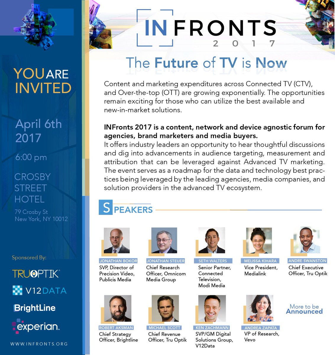 infronts's tweet photo. Speakers announced 4 @infronts. What an incredible lineup of speakers! You don't want to miss this.... #TheFutureofTVisNow #INFronts2017 https://t.co/c82Wdk2liu