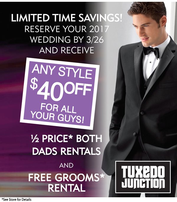 ShopQuailSpring's tweet image. Shop Tuxedo Junction for all of your #2017Wedding needs.