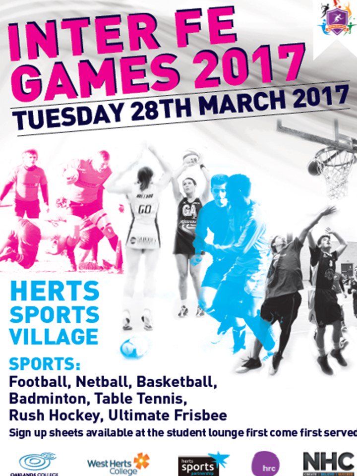 OakExtra's tweet photo. The FE Games are coming! Sign up now in the student lounge #ActiveOaklands #Getinvolved https://t.co/NGrF56RxFQ