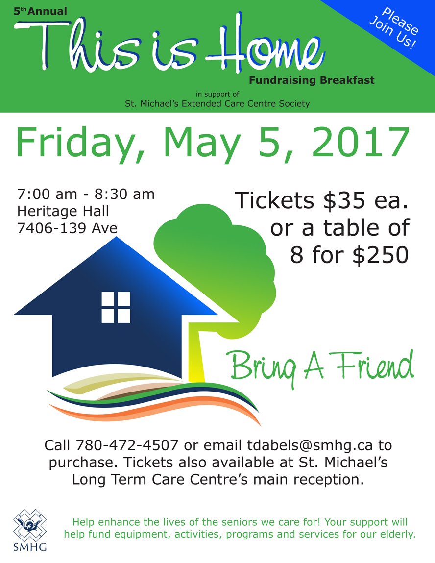 SMHG's tweet photo. 5th Annual #ThisIsHome #Fundraising #Breakfast. Friday, May 5th 7:00 am - 8:30 am @HeritageHallYeg Purchase online! https://t.co/1EghlOj14b https://t.co/hWOBS7dB2v