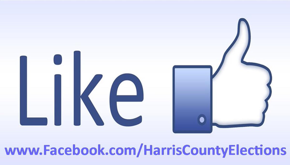 HarrisVotes's tweet photo. Spread the word and retweet -- Harris County Elections is on #Facebook! https://t.co/DVrNxnrd8l https://t.co/4DDABGeRqC