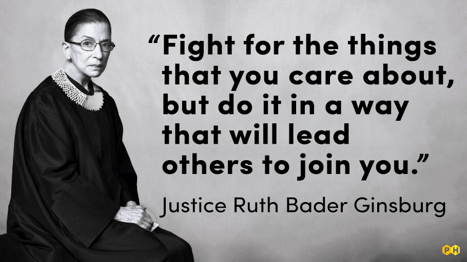 TheProgressHive's tweet image. “Fight for the things that you care about, but do it in a way that will lead others to join you.”  Ruth Bader Ginsburg  #WomensHistoryMonth