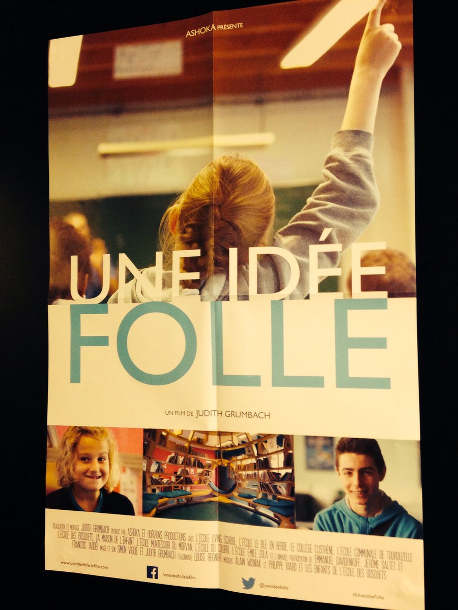 's tweet image. Avant première #UneIdéeFolle @AshokaFrance @EducationFrance @forumdesimages @TrousseauParis @100000e @uneideefolle