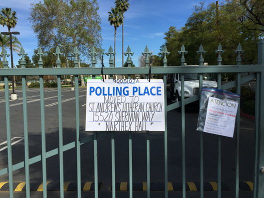 Voting at the Church ofJesus Christ of Latter Day Saints moved because  of fire #election2017