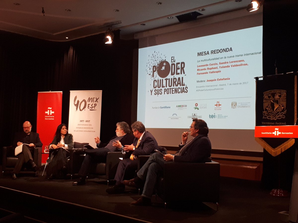 UNAMEspana's tweet photo. Iniciando la mesa redonda en el encuentro "El poder cultural y sus potencias" #Madrid #México https://t.co/ovGf5STzz4