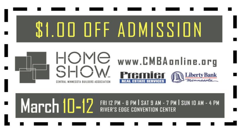 TweetCMBA's tweet photo. The HomeShow is this weekend! We hope to see you there! Learn more about the show and claim your $1 off coupon: 
https://t.co/Cbfc2trfkv https://t.co/k4c519kXZt
