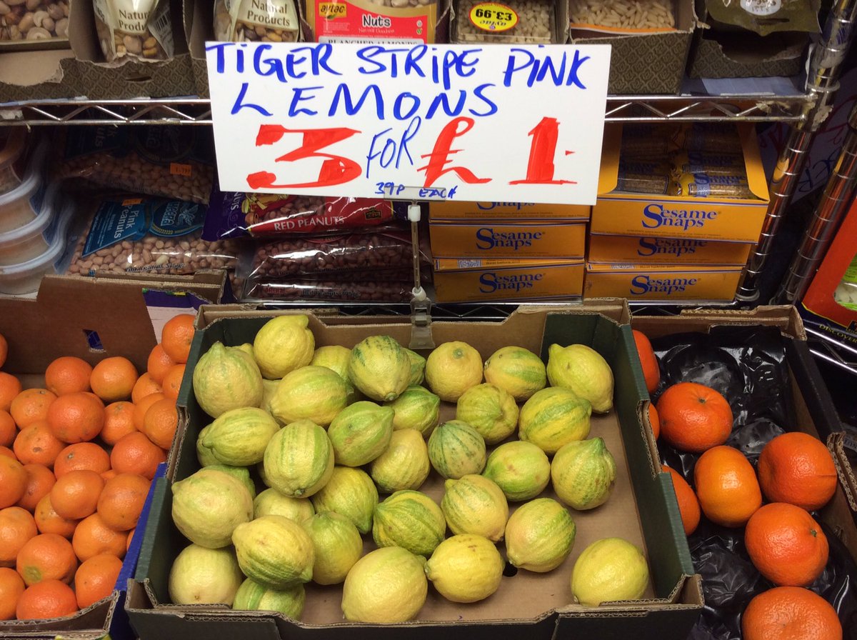 #didsbury   Tiger stripe pink lemons.