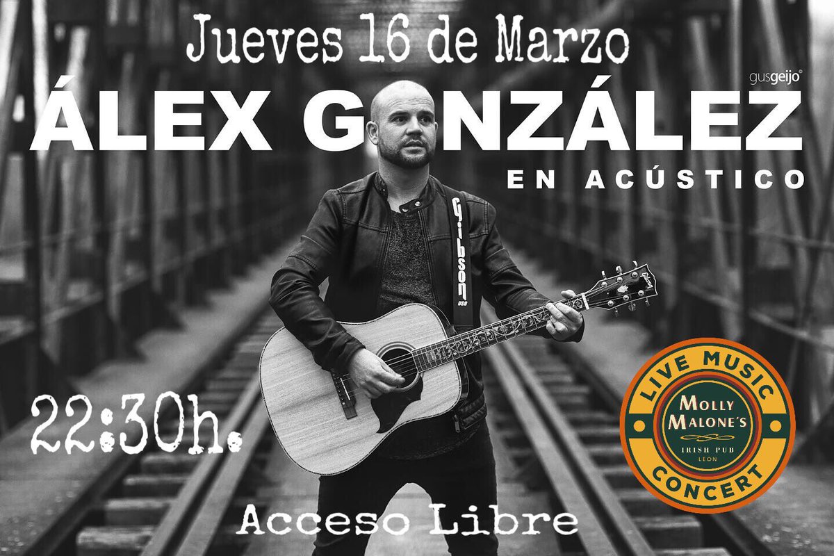 El próximo jueves 16 a las 23:00h.
ALEX GONZÁLEZ en Acústico 
Un jueves diferente para recibir a un Grande 

#barriohumedo #leonesp #alex