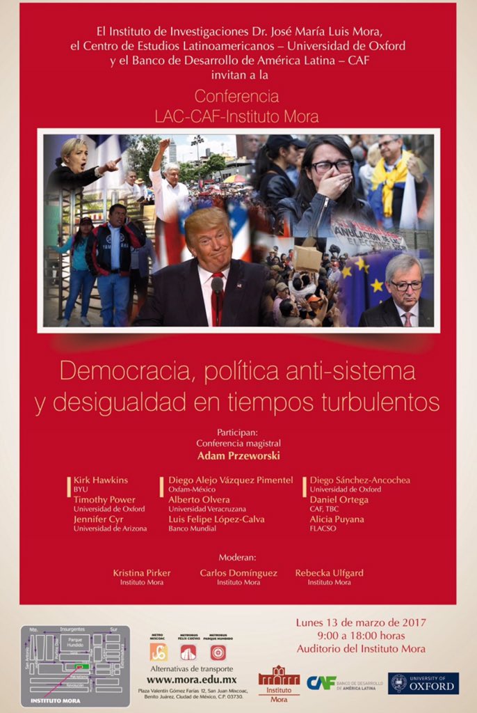 El <a href="/institutomora/">Instituto Mora</a> y @karloz1313 los invitan a la conferencia con #AdamPrzeworski #RT