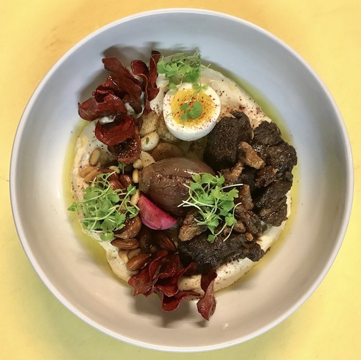 LAWeekly's tweet image. At @BowerySt's new restaurant Farida, you'll be delighted with Middle Eastern dishes like this laweekly.com/restaurants/ge…