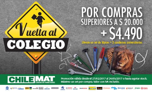 Chilemat's tweet photo. Comienza el año con todas tus herramientas!!
Promoción válida en locales adheridos @Chilemat https://t.co/BOuw8nctNk