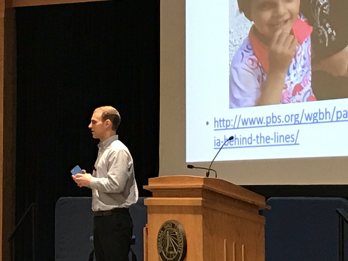 Jordan Hattar spoke to ISU students and high school students about his time in refugee camps in Syria. Join us tonight at CANDLES at 6:30pm https://t.co/cx4CIkx94k