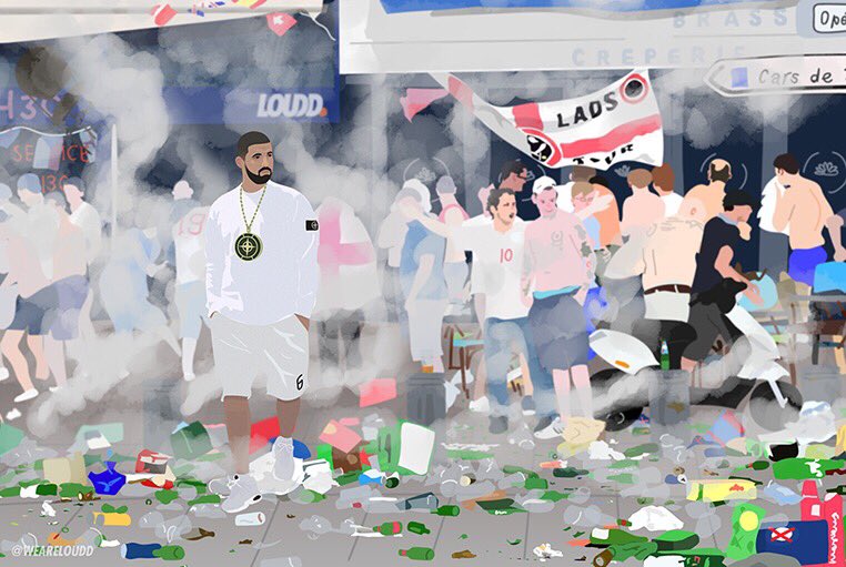 Drake seems to be taking this whole wearing Stone Island and repping team UK thing a bit far now...