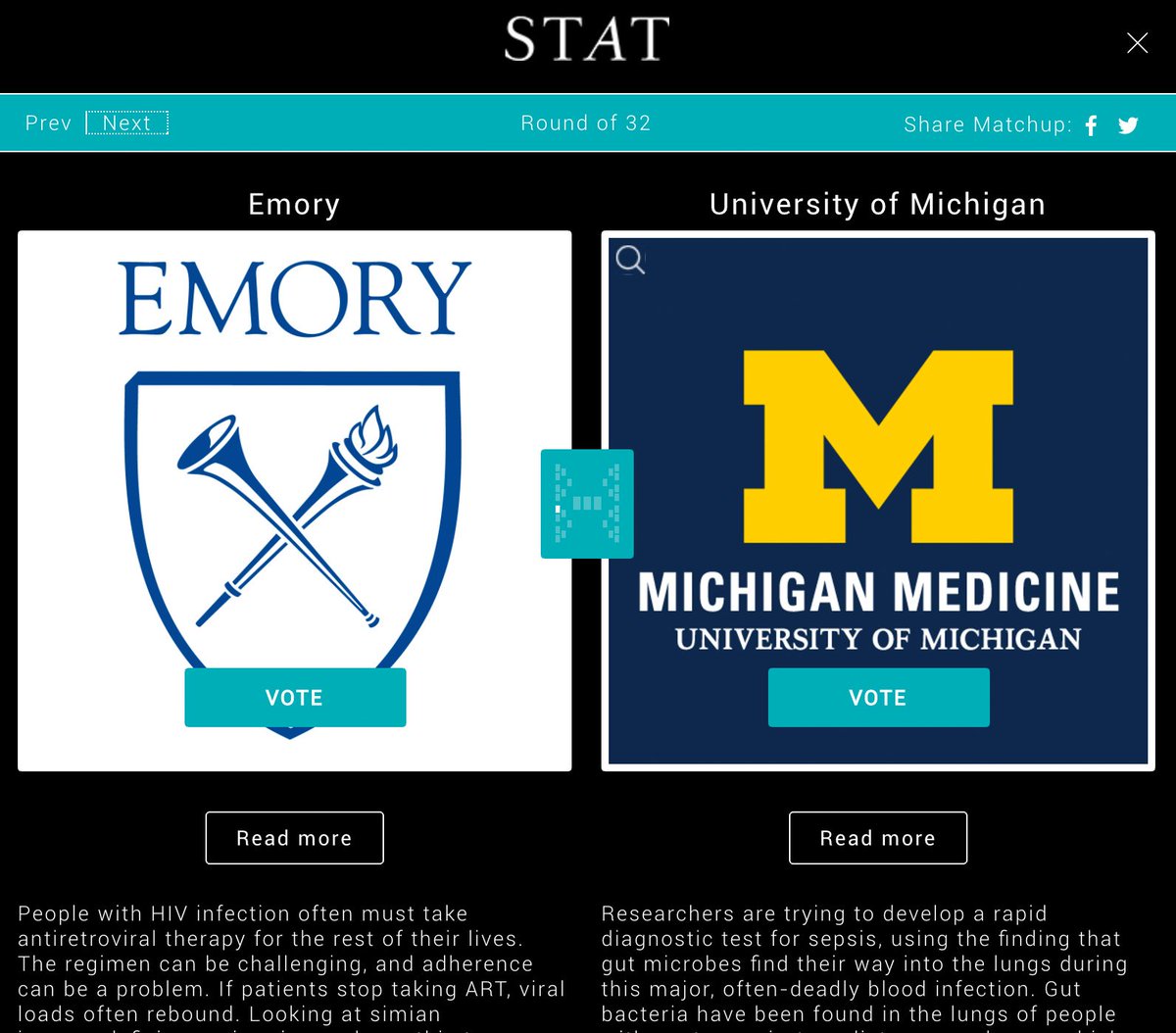 Brackify's tweet image. A clean example of corporate bracket we did for @statnews. Its all about the health and medicine. Check it: statnews.com/feature/stat-m…
