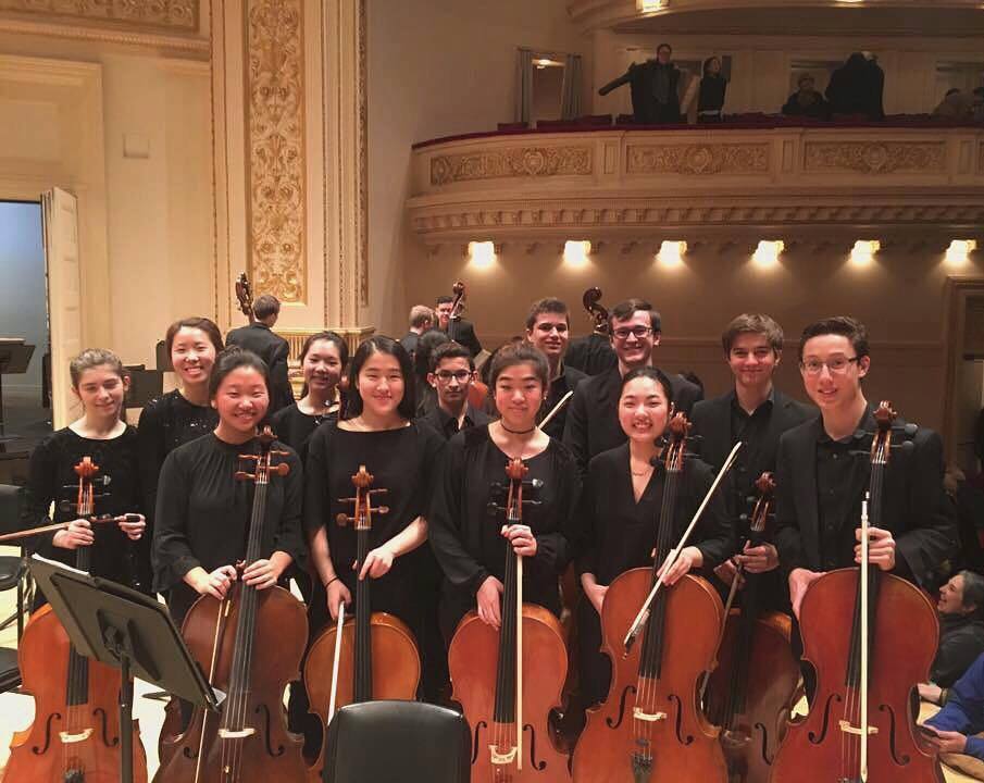 JoshuaGersen's tweet photo. Nice shot from #NYYS cellist Andrea! Congratulations for a wonderful performance. We'll be back on this stage sooner than we can imagine... https://t.co/eC6LyTzXiE