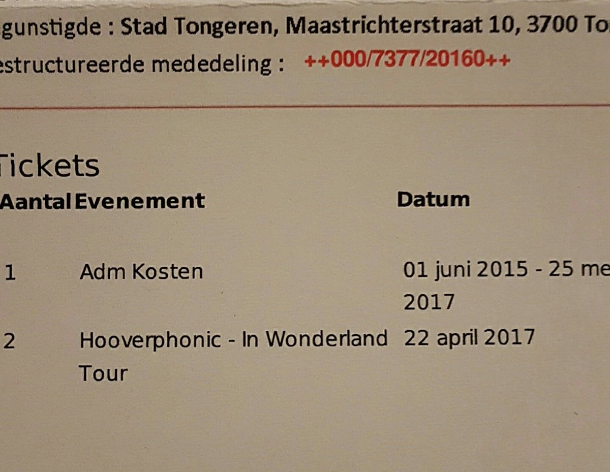 BHeulsen's tweet photo. Na dit weekend @HooverphonicOff in #antwerpen. Tickets besteld voor #wonderland  tour in #velinx #Tongeren https://t.co/5Unoikm7UT