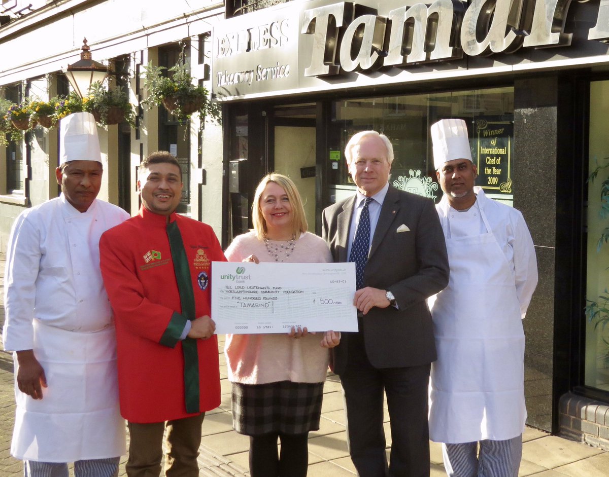 orangejuicePR's tweet photo. Well done to everyone at @tamarind_north for raising £500 for @NorthantsCF. Good to see you today for the cheque presentation! https://t.co/LiztLtbGTe
