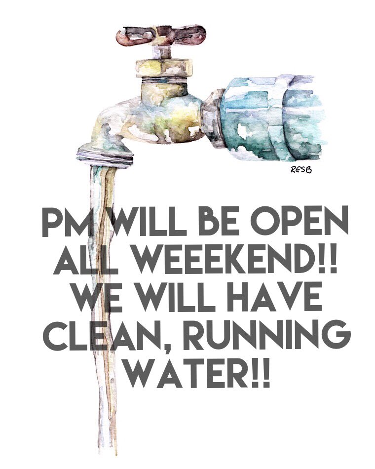 Friday after lunch we are disconnecting from the city water lines. We are bringing in water tanks and pumps so we will have pressurized line