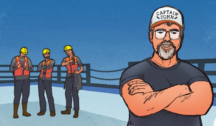ILINSeaGrant's tweet photo. O Captain! My Captain! Captain John and the @LakeGuardian get ready to set sail. 
https://t.co/1a1j674dKL https://t.co/R3bGWhl4as