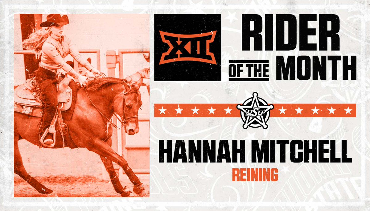 OSUEquestrian's tweet photo. Oklahoma State dominates Big 12 Rider of the Month honors, winning three out of the four awards! #okstate https://t.co/dZx3zEJpkd