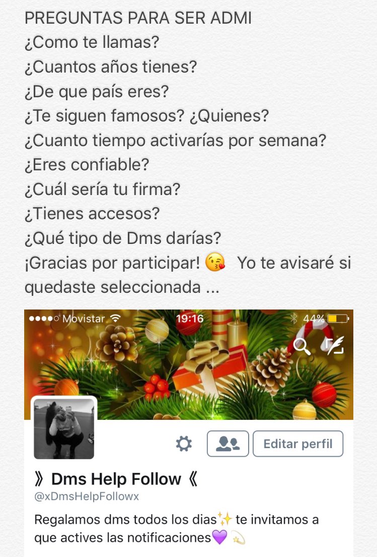 xDmsHelpFollowx's tweet photo. Necesitamos 2-3 admis con mucho tiempo libre y con muchos deseos de regalar Dms 😊😉 https://t.co/jz2zvNC2Z7