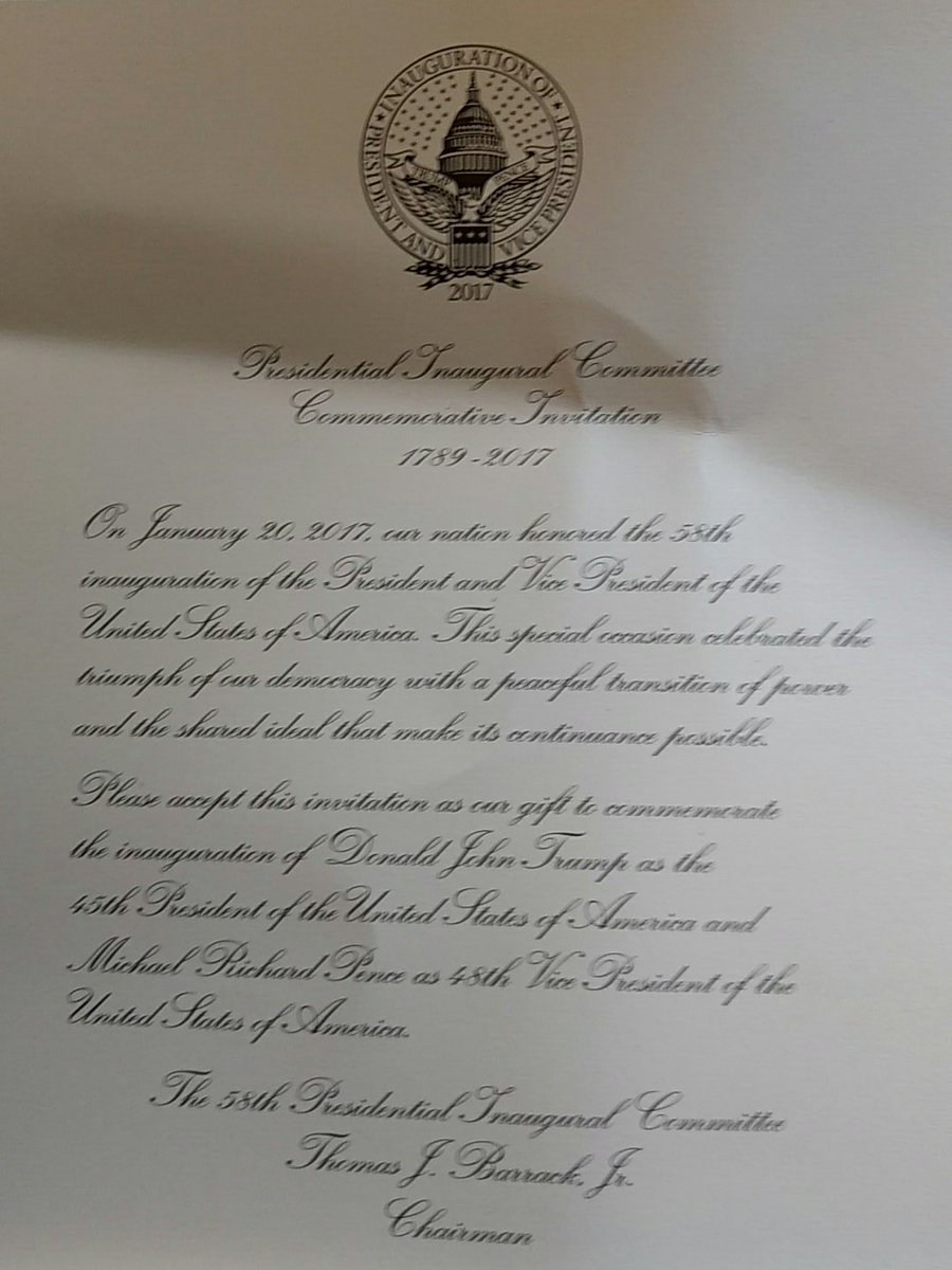 MzBodie's tweet photo. Just received my commemorative #Inauguration2016 invitation from the Presidential Inaugural Committee.

Eeeks! 🤗
Definitely framing!
#MAGA https://t.co/0qrx9Az0Wk