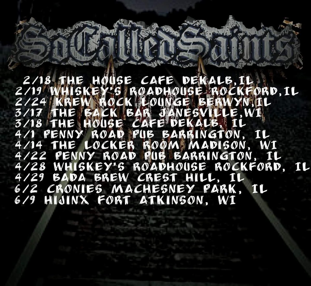 Upcoming show schedule. Tickets available either DM for info or visit your local Whole Foods they should be back by the organic kale...