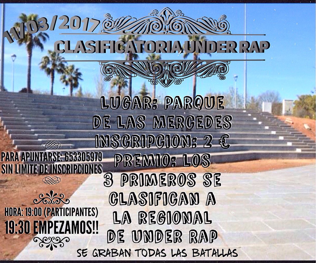UnderRap_Merida's tweet image. Este finde lo tenemos movidito, viernes 10 clasificatoria de Mérida y sábado 11 tenemos la de Almendralejo, rt gentee!!