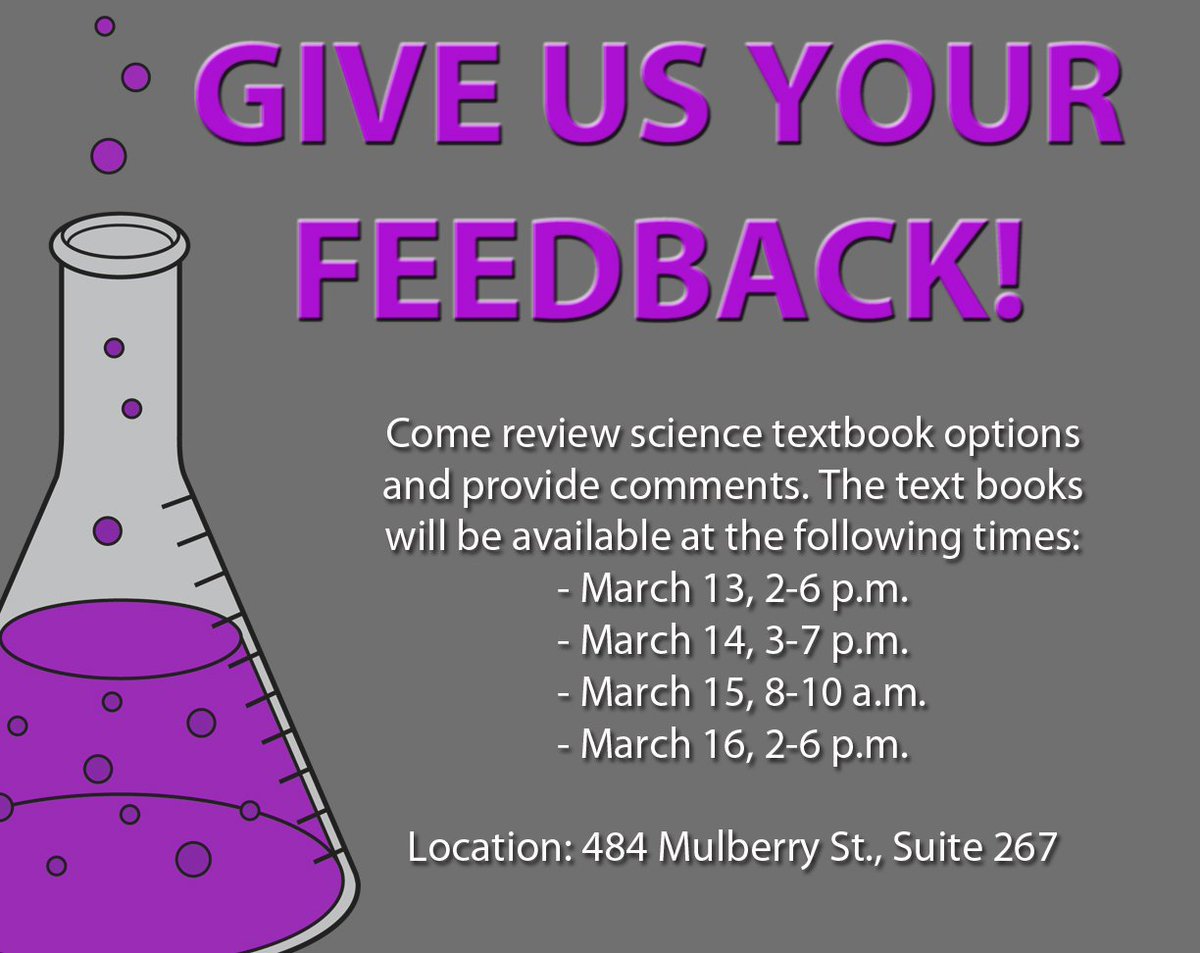 BibbSchools's tweet photo. We want your input on new science textbooks. Stop by next week and check out the options! https://t.co/dSeOJ5n84K