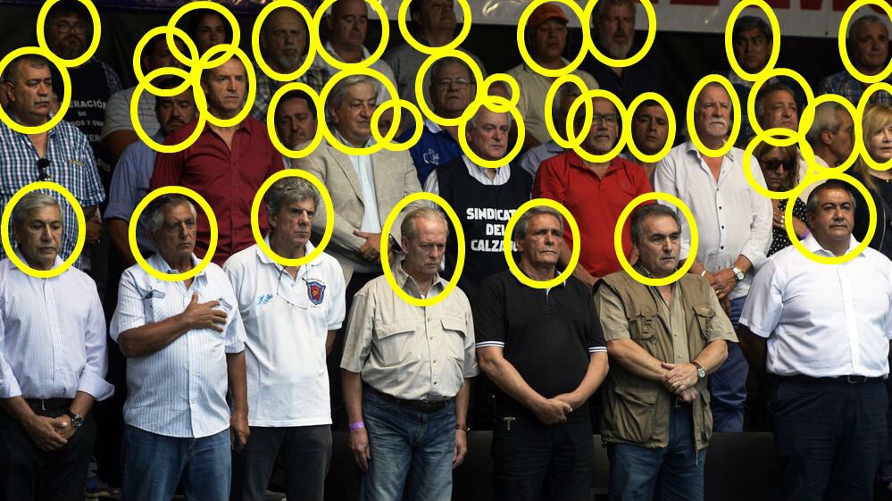 En amarillo sindicalistas que se hicieron millonarios cagando a quienes dicen representar. Con el resto que sale en la foto, todo bien.