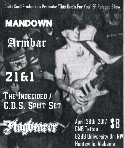 TheIndecided's tweet photo. We're playing Huntsville Friday April 28th. Playing a split set with @CDS666BHAM Come out. RT https://t.co/7ZOvqh3ce0