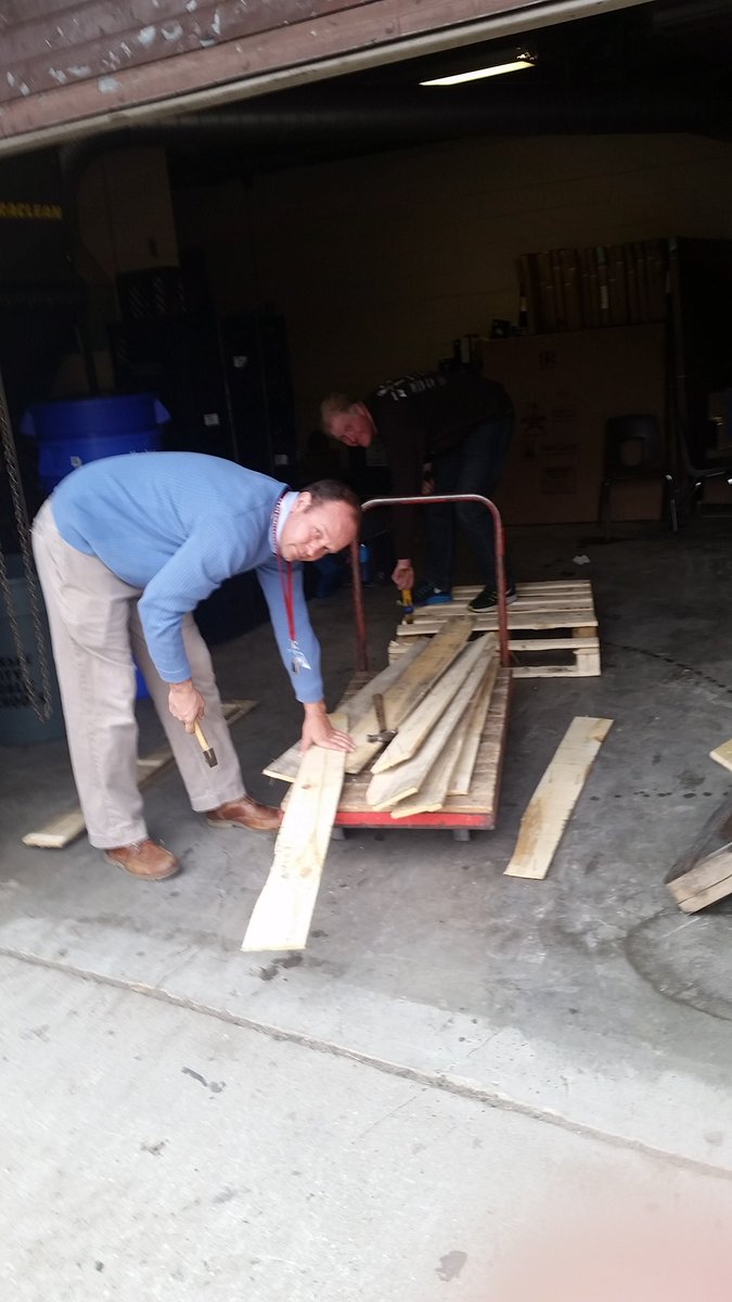 PR_BatHaven's tweet photo. Mr.Naatus and Mr.Fuehrer helping us take apart pallets to make our Bat Haven https://t.co/MYlM6fTsFN