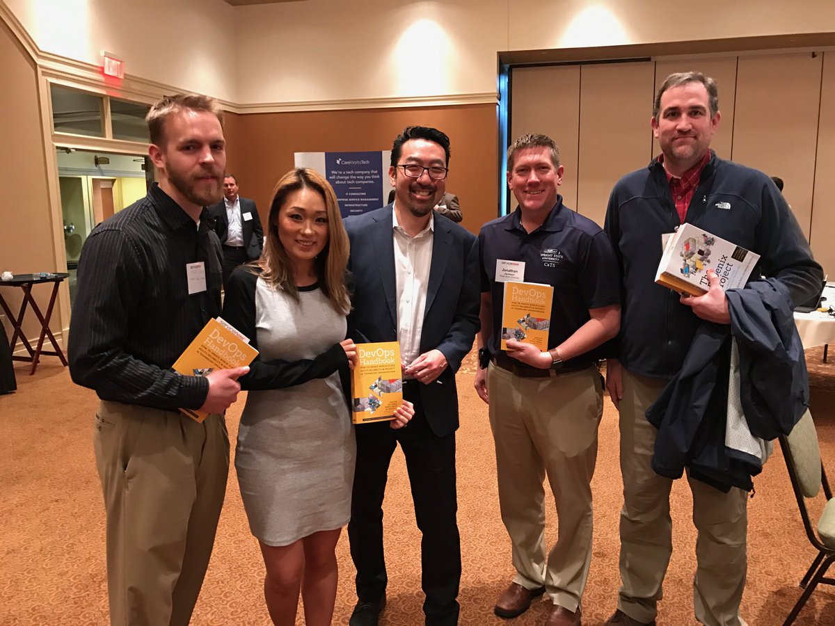 bgjj04's tweet photo. Had the pleasure of meeting and listening to @RealGeneKim speak today about #DevOps (author of #ThePhoenixProject and #TheDevOpsHandbook) https://t.co/a0bCmMeQWT