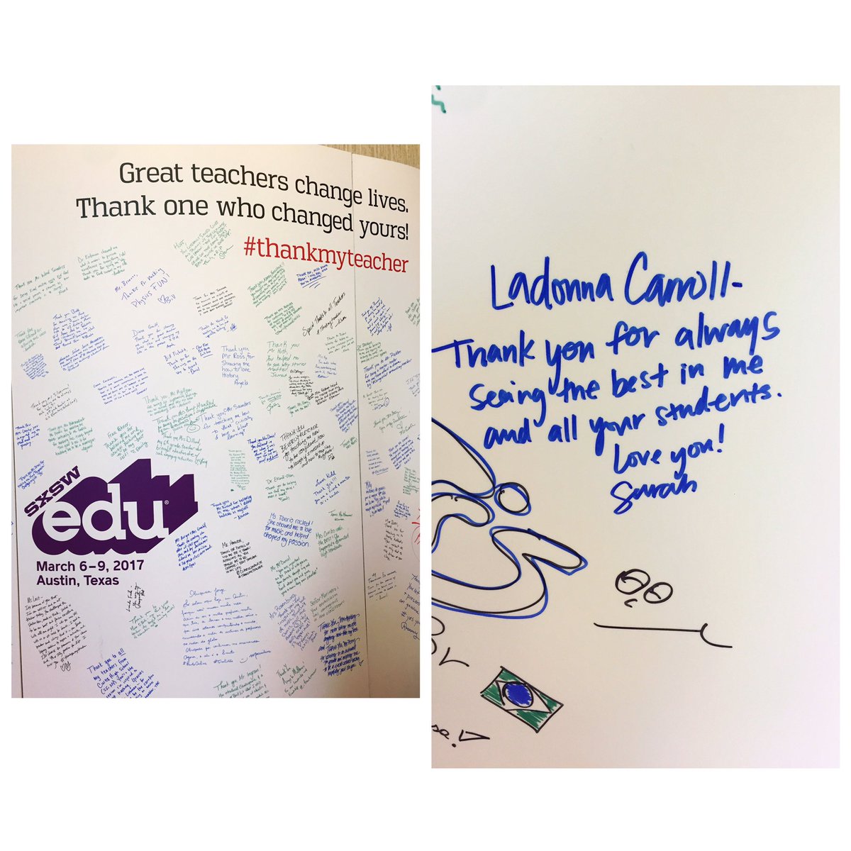 #thankmyteacher #SXSWEdu