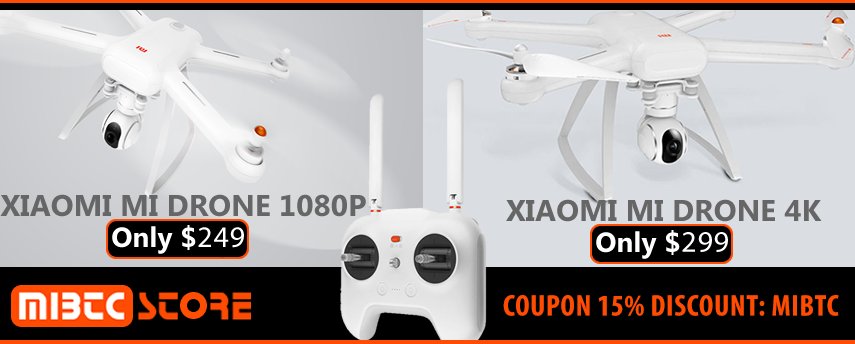 MibtcStore's tweet photo. Special prices!
Xiaomi Mi Drone 4k - $299
Xiaomi Mi Drone 1080 - $249
https://t.co/votSe0Vyn5
#xiaomi #midrone #bitcoin #drone #misale https://t.co/OtRCWsu6uF