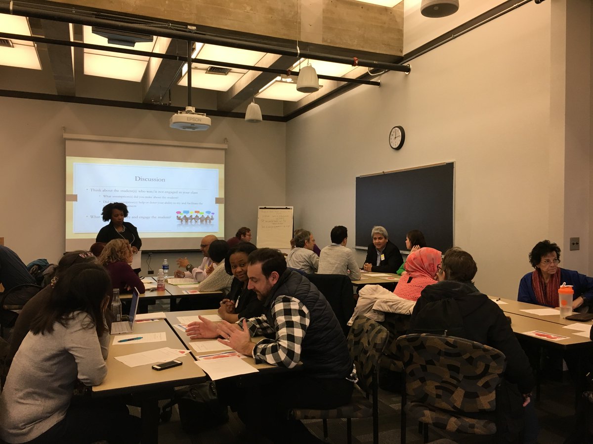UICTLC's tweet photo. In TLC Teaching Conversation Marisha Humphries helps faculty ponder what may lead to student marginalization in classrooms #uiclearning https://t.co/KNMFKu7RyJ