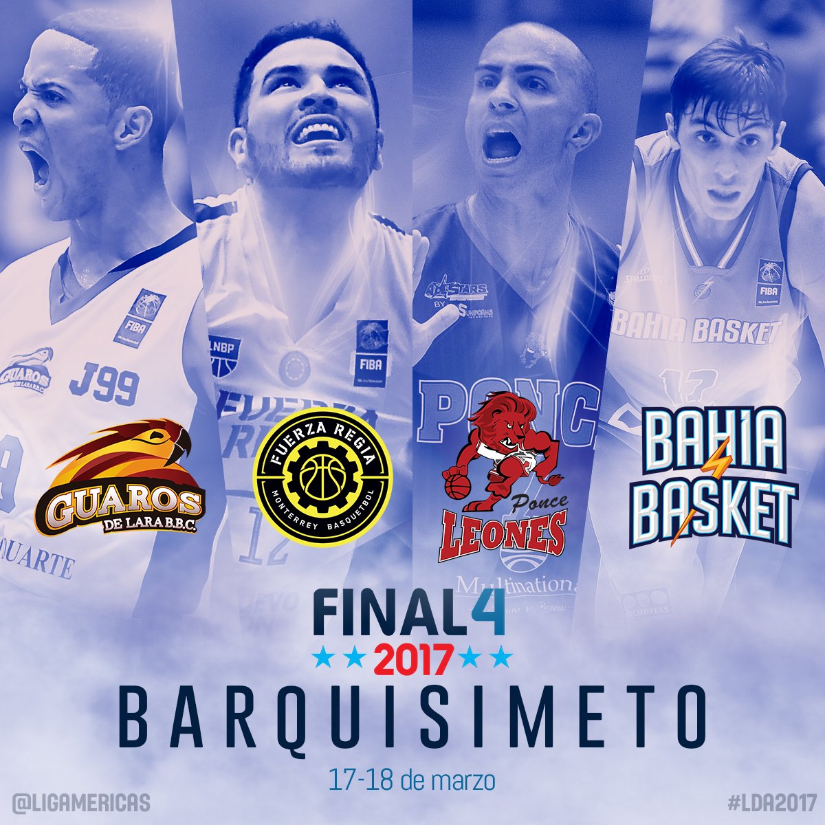 BCLAmericas's tweet image. ¡Barquisimeto será sede del #FINAL4 de la #LDA2017! @GuarosOficial recibirá a @Fuerza_Regia, @LeonesPonceBSN y @bahiabasket 🏆.