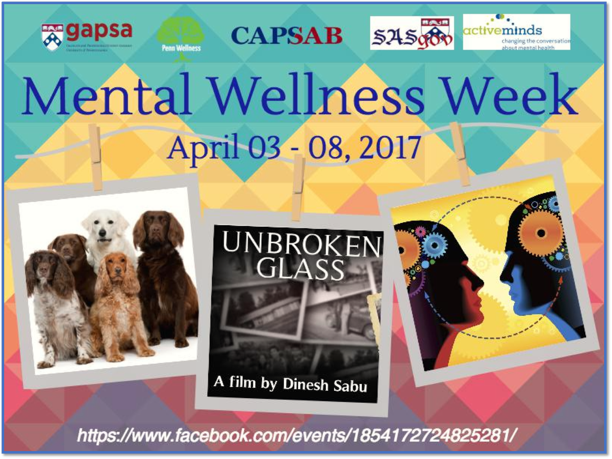capsab_upenn's tweet photo. Excited to announce dates (April 3-8, 2017) for our 4th annual #MentalWellnessWeek #MWW2017 #CAPSAB #WeCare. Events all over campus. See you https://t.co/SgGbcRRCik