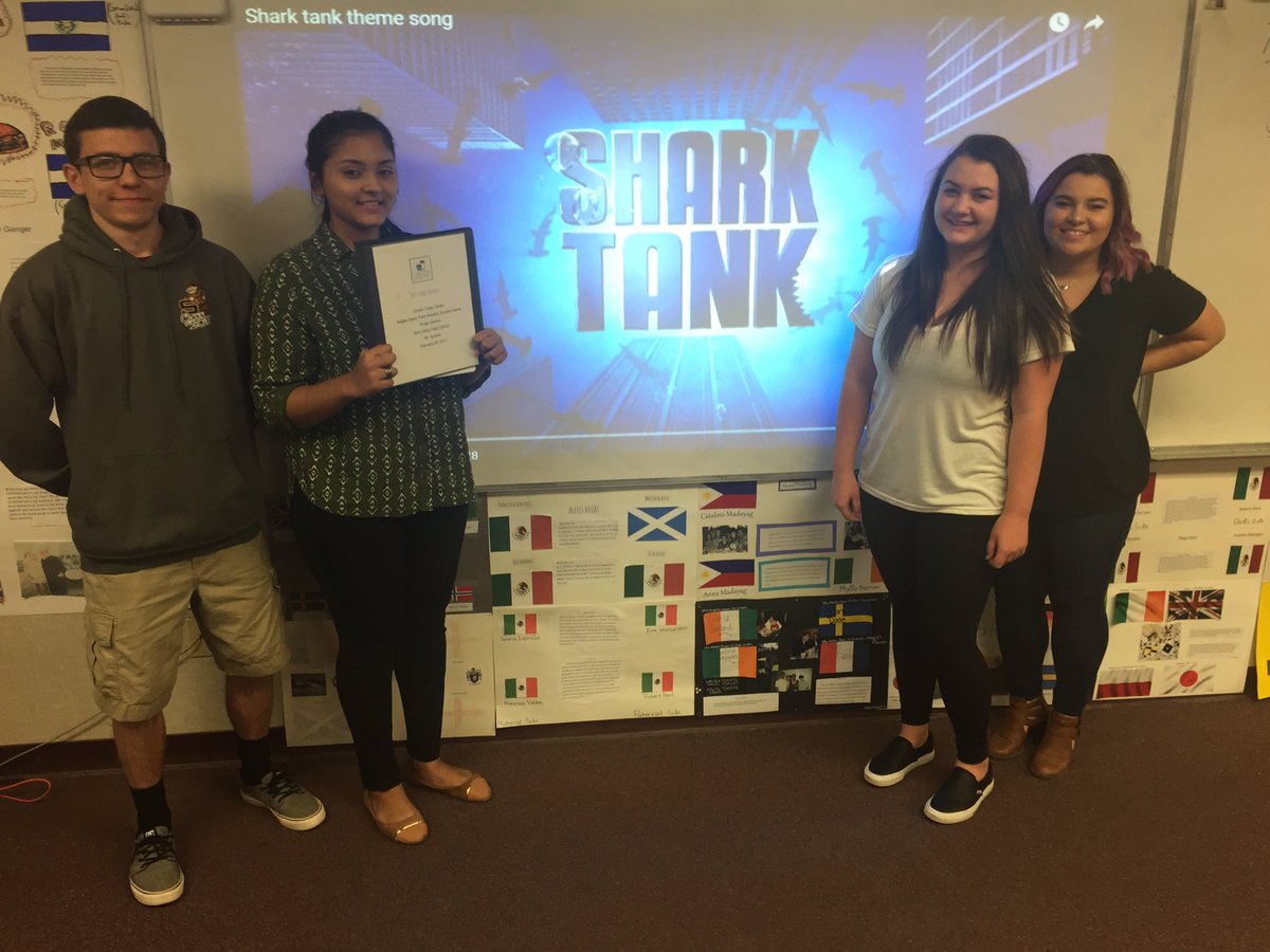 AurandBlueprint's tweet photo. Great presentation of Business Plans in my #econ class today @svhspioneers @SimiHighUpdates #sharktankchallenge #futuresharks https://t.co/6K5UQBH6AT