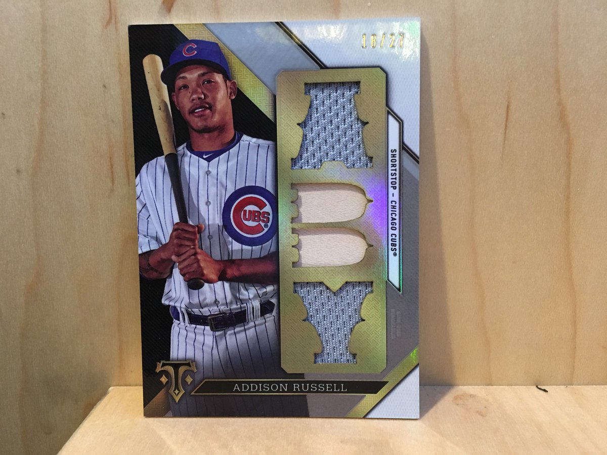 MLB's tweet photo. Today’s #30Clubs30Days tour hits @Cubs camp. So let’s give away this @Addison_Russell @Topps card, shall we?

RT for a chance to win. https://t.co/wZKfcjheMQ