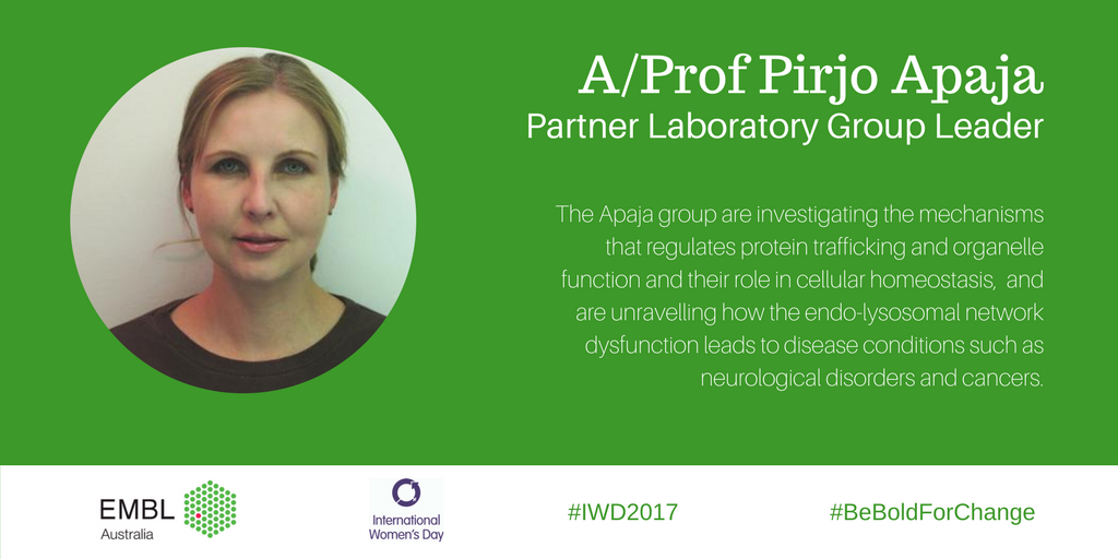 EMBLAustralia's tweet photo. SA Node Group Leader A/Prof Pirjo Apaja - one of the inspiring female scientists of EMBL Australia. #IWD2017 https://t.co/06baaxgu6p https://t.co/5yCdOcX31n