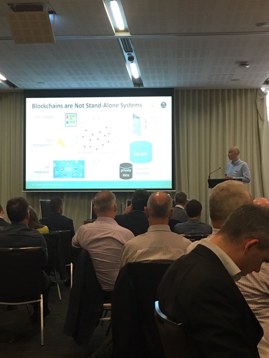 CoinLoftAU's tweet photo. APAC Blockchain conference Sydney. Mark Staples Data61 - blockchains are not stand-alone systems https://t.co/T3MBOLET0s